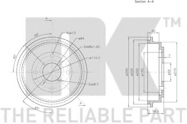 NK 255208 Brake Drum